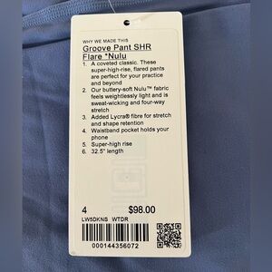 lululemon Groove Pant SHR Flare *Nulu NWT, Sise 4
